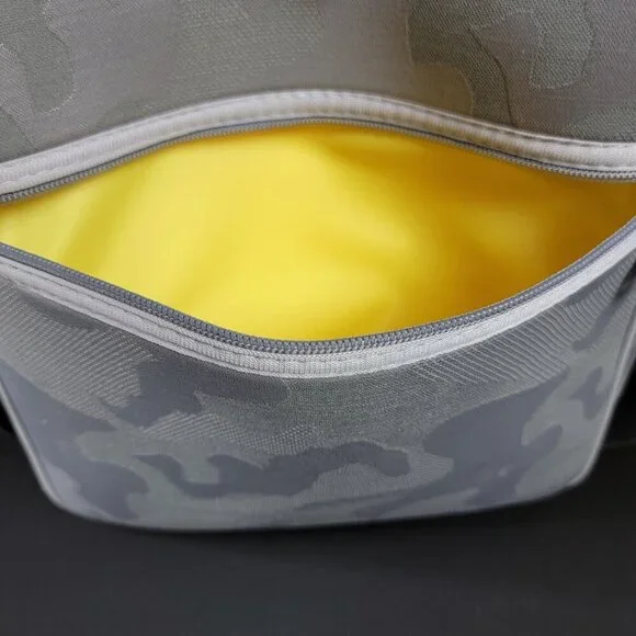 PreneLOVE Grey Camo Neoprene Crossbody Bag – Yellow Lining, Adjustable Strap - Picture 9 of 13